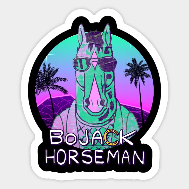 Retrowave Bojack Sticker by V x Y Creative